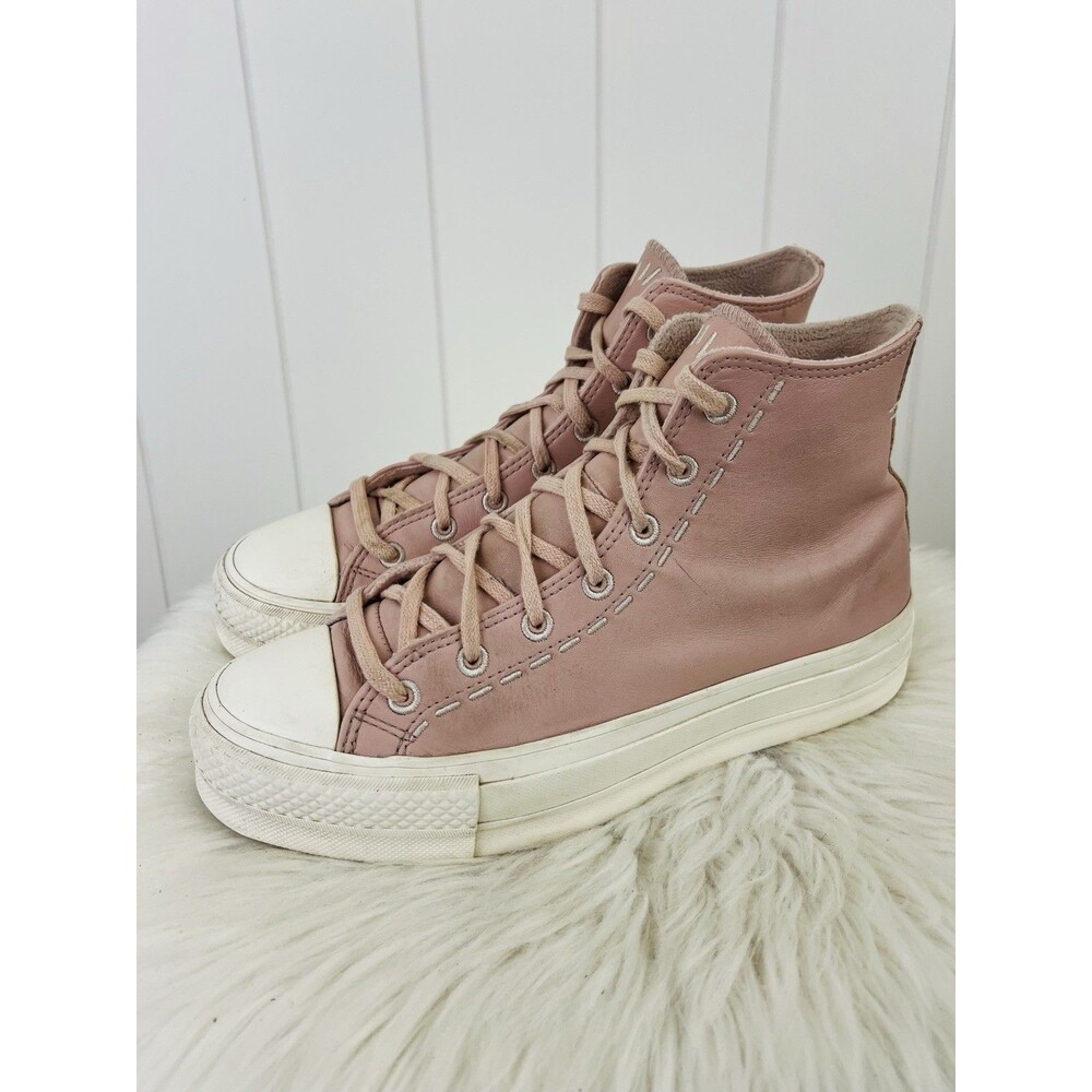 Converse Chuck Taylor All Star Modern Lift Platform Rose Gold Pink Leather Sz 9